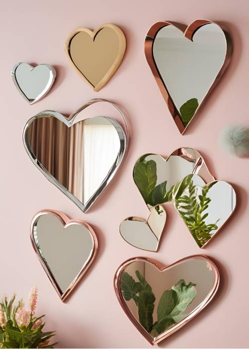 Charming heart shaped mirrors to brighten up and add whimsy to any room